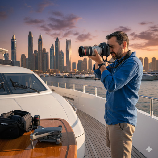 Professionelle Luxusyacht-Fotografie und -Videografie in Dubai.