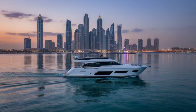 Letecký pohled na Spirit Legend 67 ft v Dubai Marina