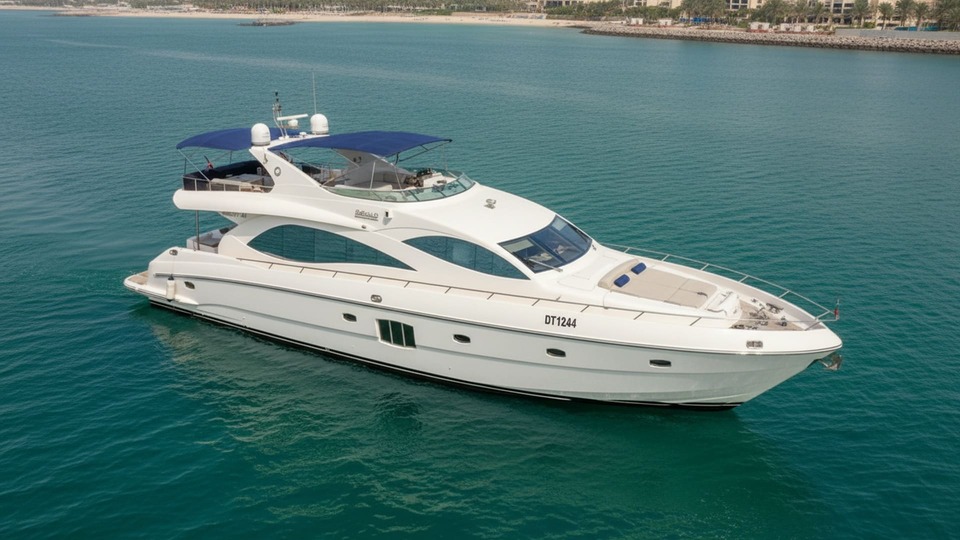 Luftaufnahme der Diamond Lady 88 ft in Dubai Marina