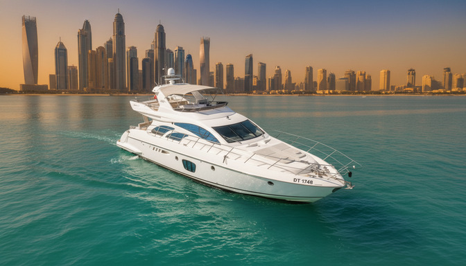 Letecký pohled na jachtu Diamond Duchess 55 ft v Dubai Marina