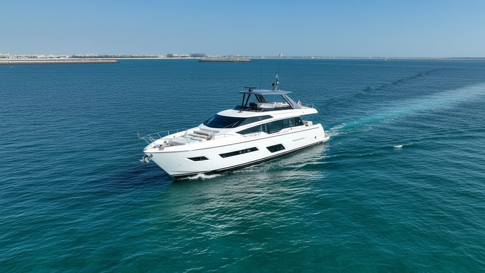 Noble Victor 78 ft aerial view at Dubai Marina